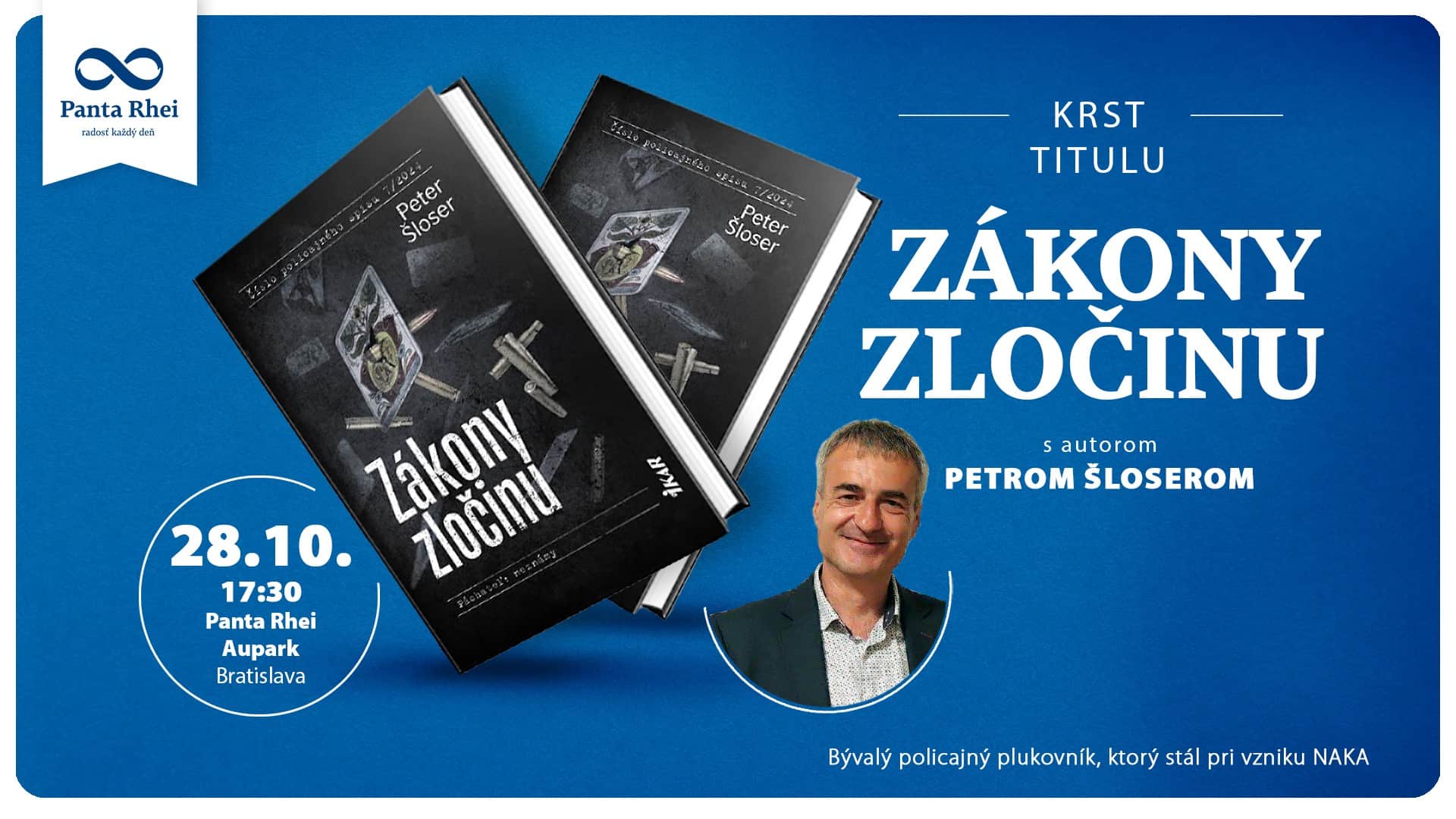 Krst titulu Zákony zločinu s autorom Petrom Šloserom