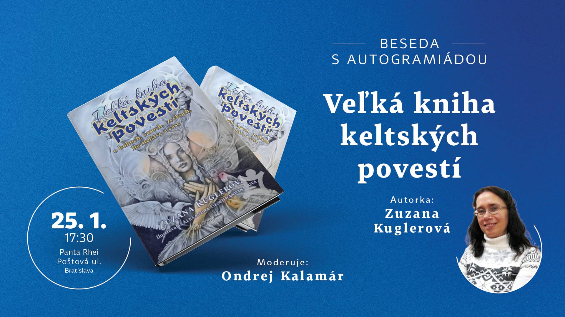 Beseda s autogramiádou k titulu Veľká kniha keltských povestí od autorky Zuzany Kuglerovej
