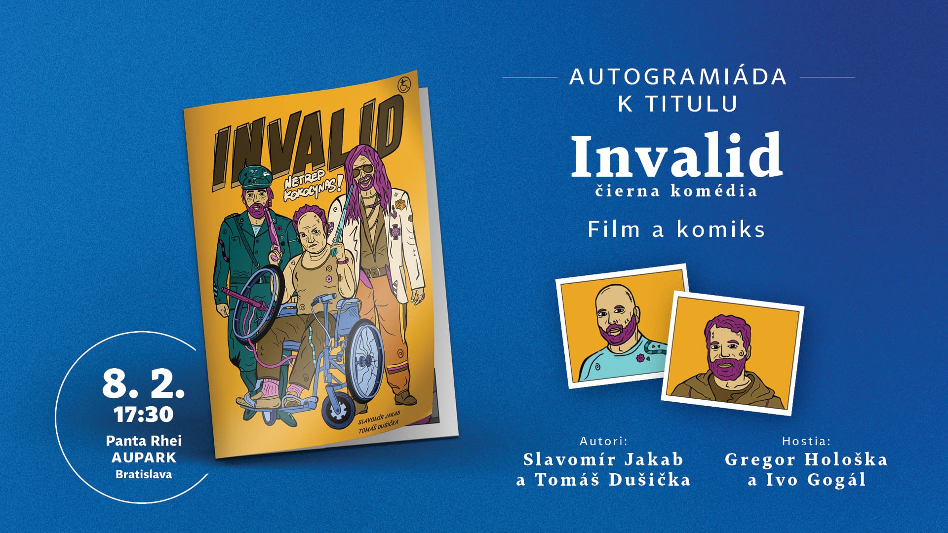 Autogramiáda k titulu INVALID, čierna komédia: Film a komiks Autogramiáda k titulu INVALID