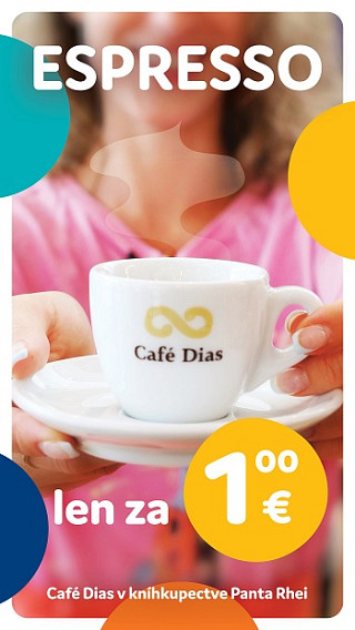 Káva za 1€ v Café Dias 