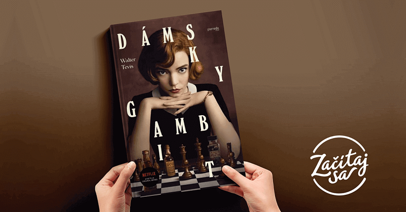 Ob&aacute;lke knihy D&aacute;msky gambit dominuje tv&aacute;r hlavnej hrdinky rovnomenn&eacute;ho seri&aacute;lu Beth Harmonovej v podan&iacute; Anye Taylor-Joy